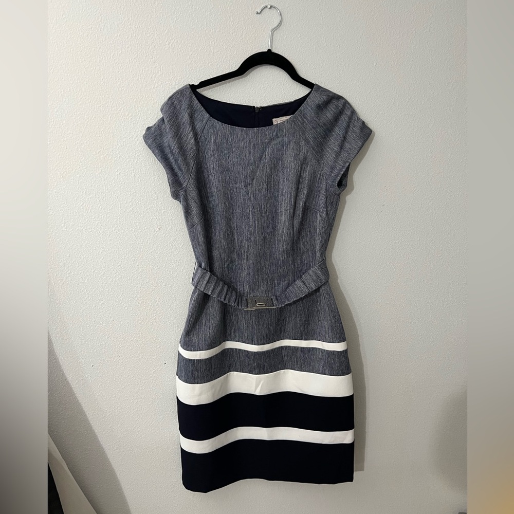 Dress Barn Belted Striped Dress